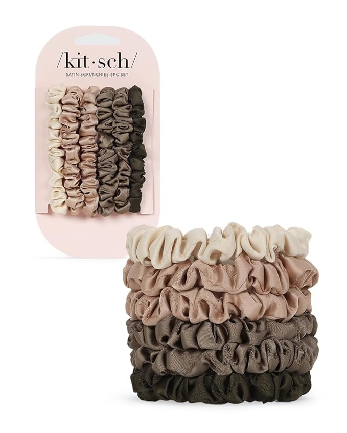 Kitsch Satin Hair Scrunchies for Women, Softer Than Silk Scrunchies for Hair | Satin Scrunchies f... | Amazon (US)