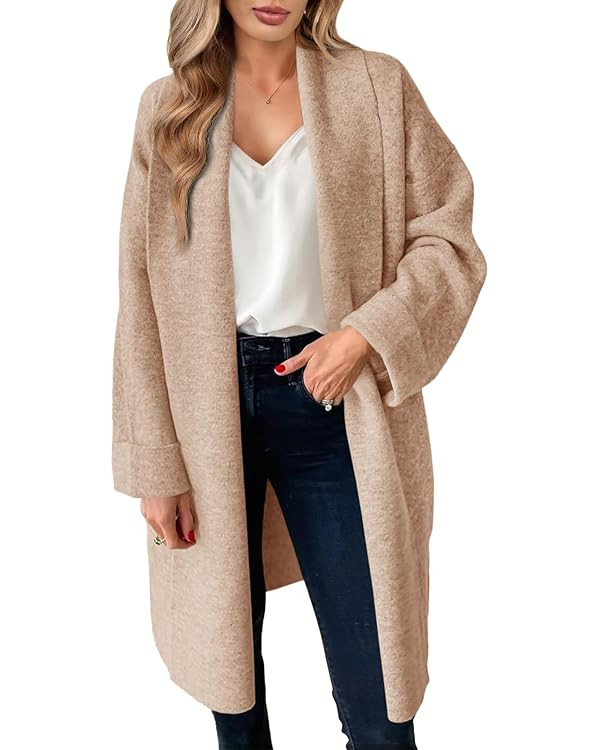 Saodimallsu Womens Long Cardigan Sweaters Chunky Open Front Oversized Slouchy Knit Fall Trendy Co... | Amazon (US)