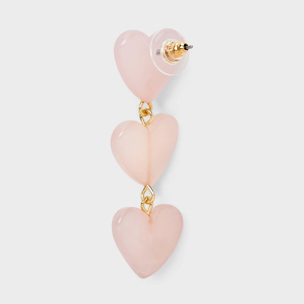 Triple Heart Drop Earring - A New Day™ Gold/Pink | Target