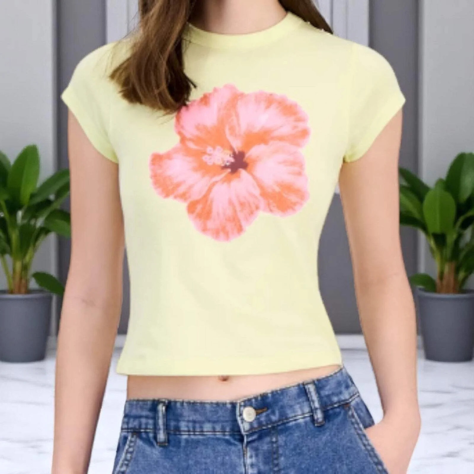 Grayson Threads, The Label Juniors' Hibiscus Graphic T-Shirt XS, S, M, L, XL | Walmart (US)