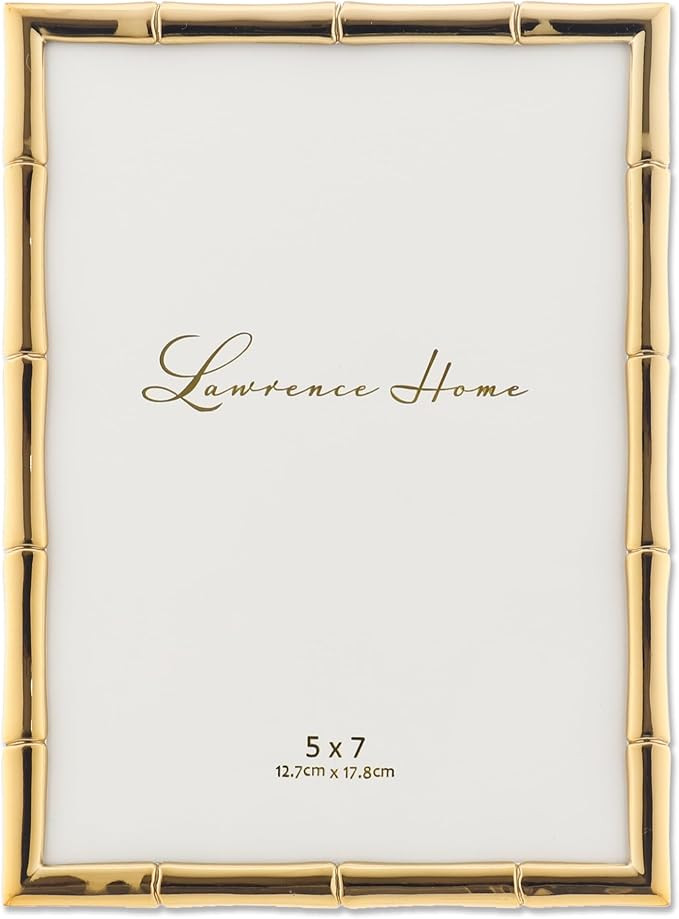 Lawrence Frames 5" W x 7" H Gold Metal Picture Frame with Bamboo Design (712257) | Amazon (US)