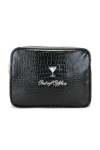 Abbode Out Of Office Martini Croc Pouch in Black | FWRD 