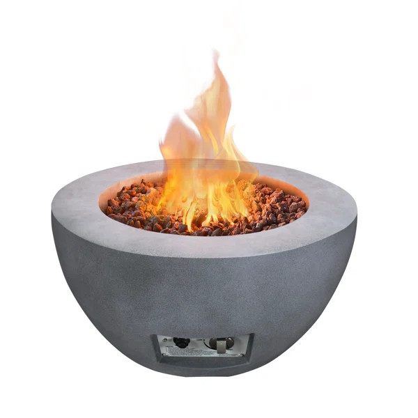 Floryn 13.4" H x 25" W Concrete Propane Outdoor Fire Pit Table | Wayfair North America