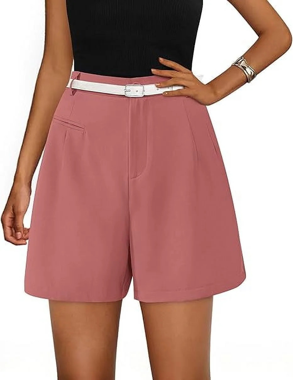 PRETTYGARDEN Shorts for Women Dressy Summer Elastic High Waisted Wide Leg Business Casual Work Sh... | Walmart (US)