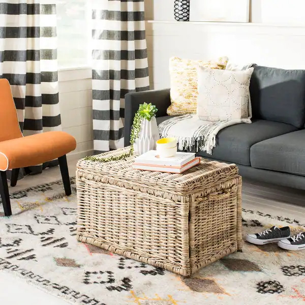 happimess Jacob 30" Wicker Storage Trunk, Natural - Bed Bath & Beyond - 17818393 | Bed Bath & Beyond