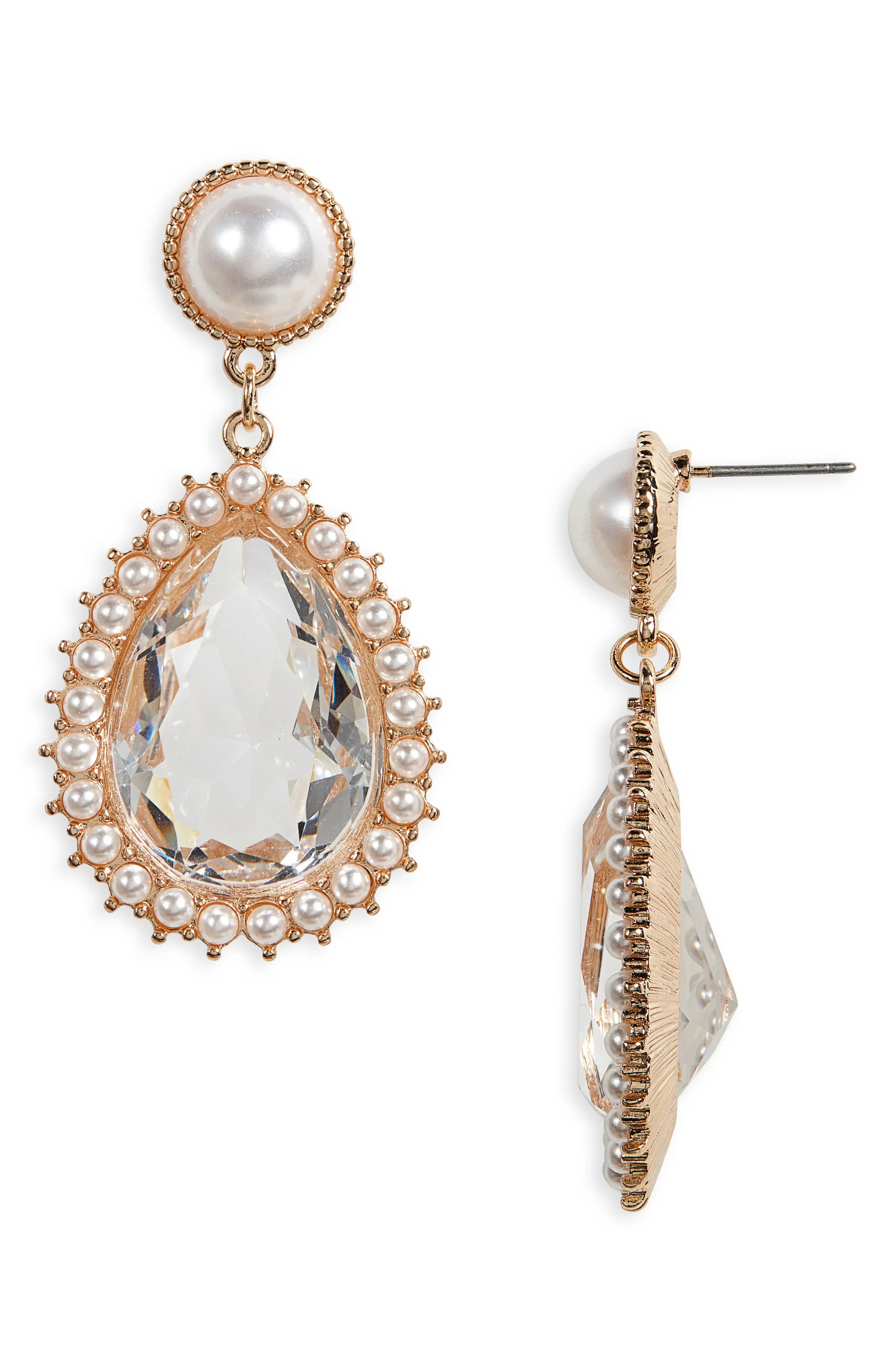 Women's Rachel Parcell Pearl Halo Drop Earrings (Nordstrom Exclusive) | Nordstrom
