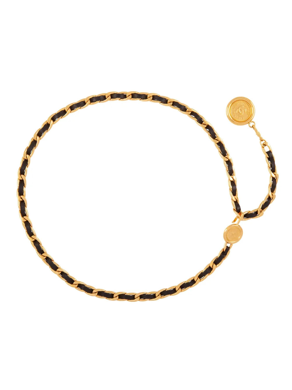 CHANEL Pre-Owned 1994 Medallion chain belt - Black | Farfetch Global