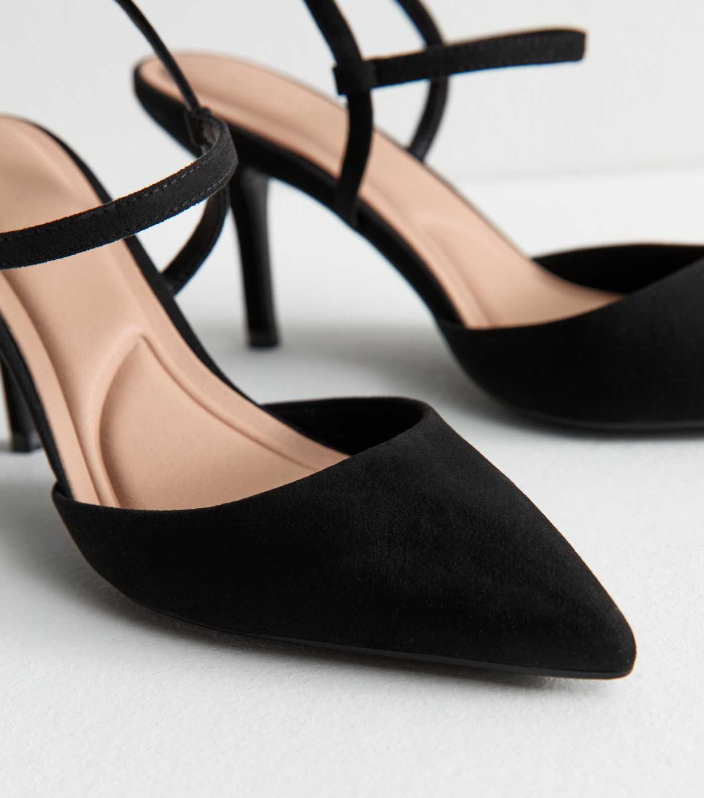 Black Faux Suede Pointed Toe Court Shoes | New Look | New Look (UK)