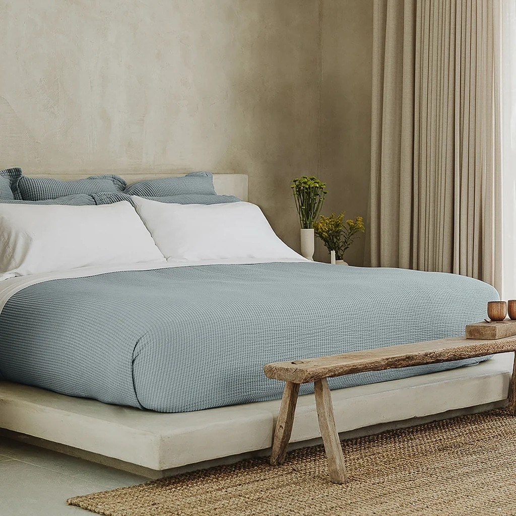 @restandresethome #ad just ordered this blue blanket and matching shams!!