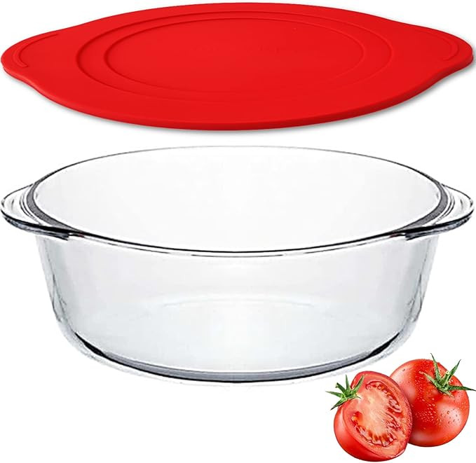 ums Large Glass Bowl with Lid, Glass Casserole Dish, Borosilicate Bakeware with Lid, Food Storage... | Amazon (US)