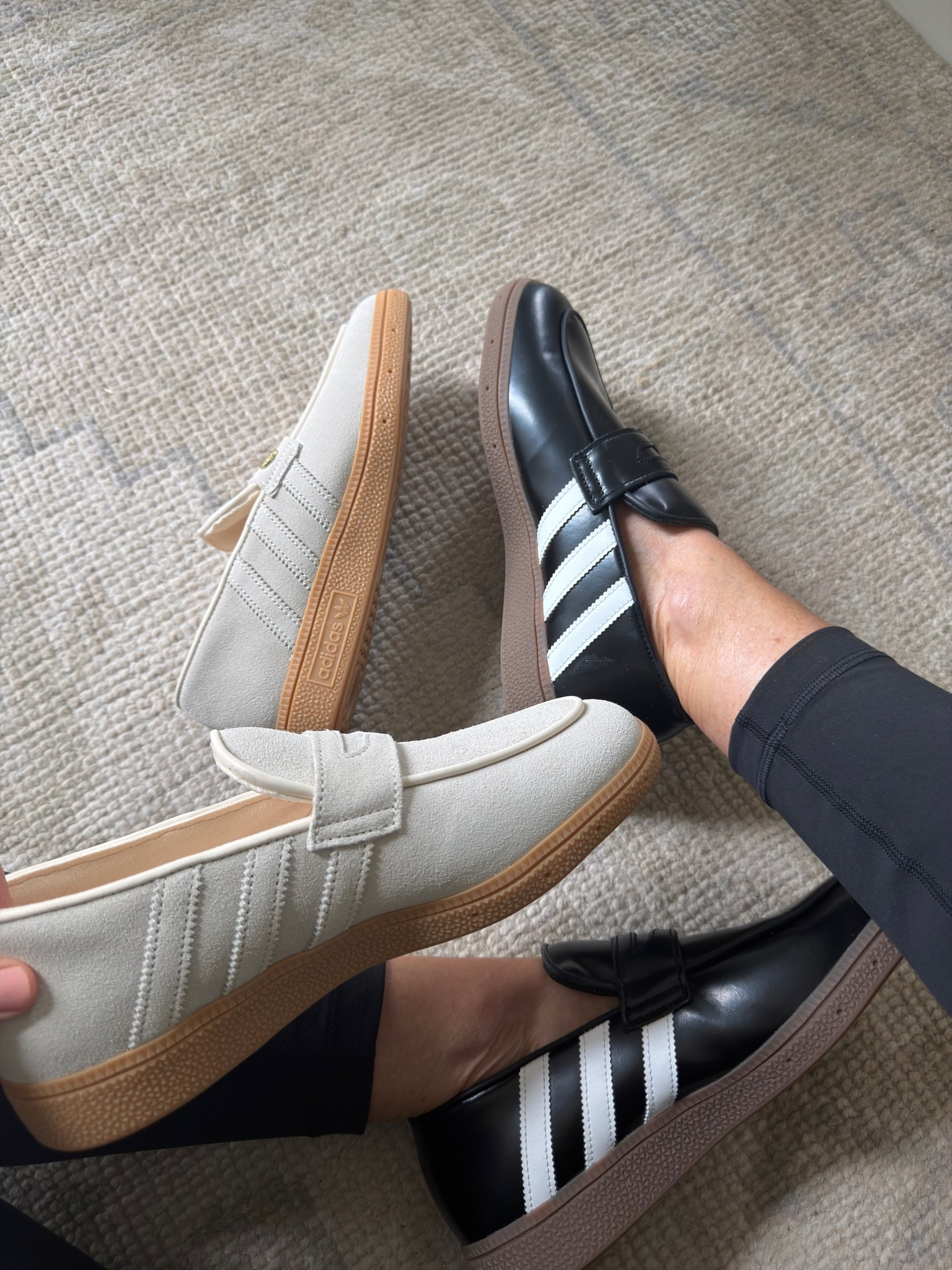 So good I bought it twice 
I’m between a 7.5 and an 8 and bought an 8 adidas loafer