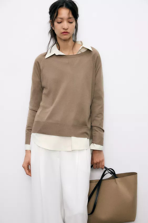 DOUBLE HANDLE SHOPPER BAG | Zara US