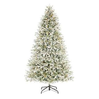 9 ft Kenwood Fraser Fir Flocked Pre-Lit LED Artificial Christmas Tree with 1200 Warm White Micro Dot | The Home Depot