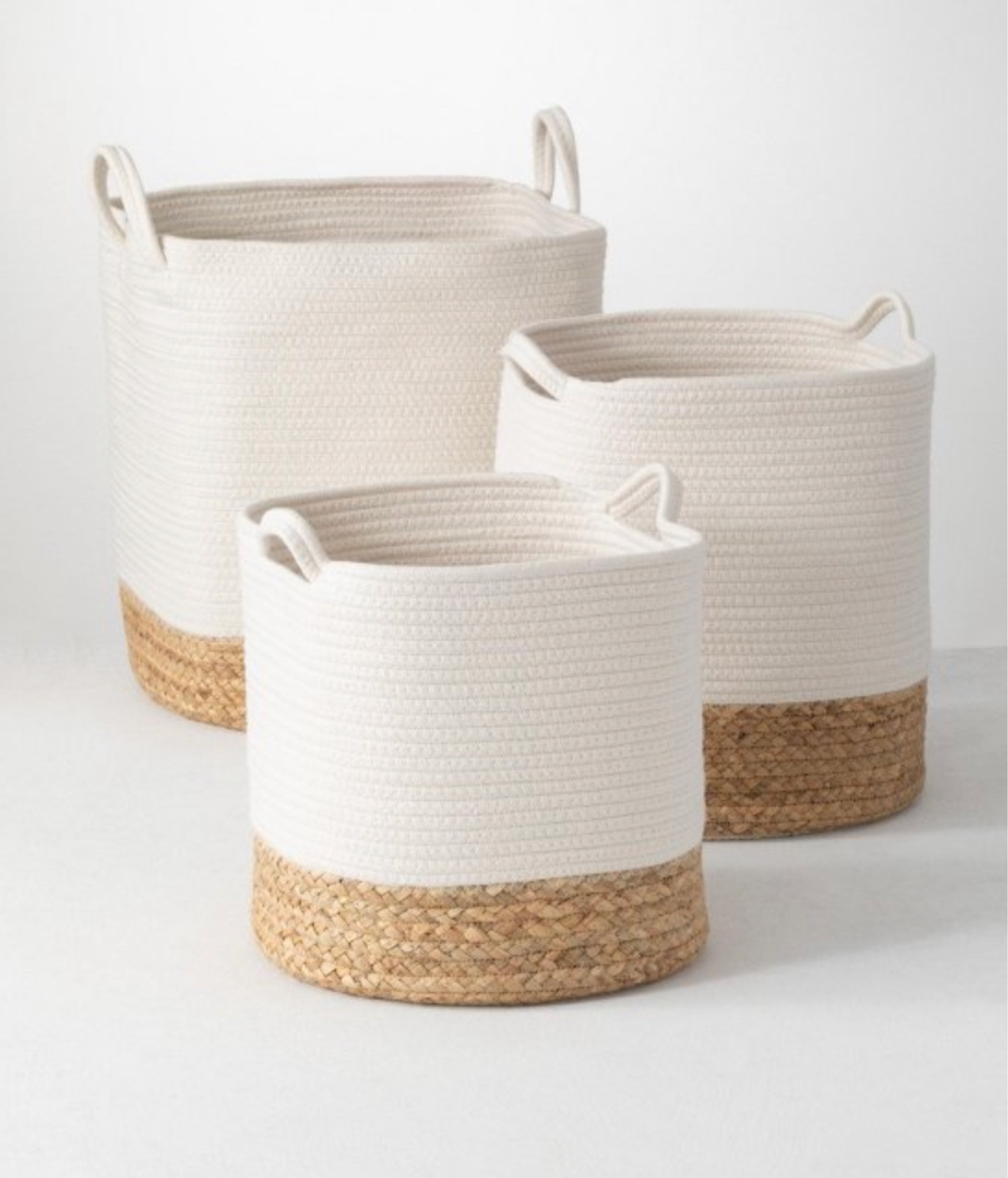 Decorating for a new home, loving these minimalist storage bins for blankets and other miscellaneous items. 
#natural 
#jute 
#knit 
#storagesolutions

#LTKunder100 #LTKhome #LTKsalealert