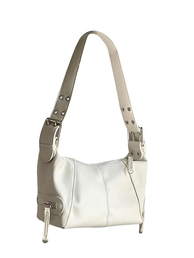 Floerns Women's Y2k Leather Hobo Bag Street Grommet Eyelet Shoulder Handbag | Amazon (US)