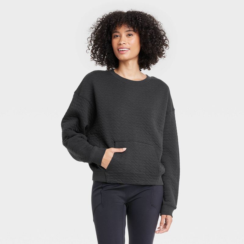 Women's Quilted Crew Sweatshirt - All in Motion™ | Target