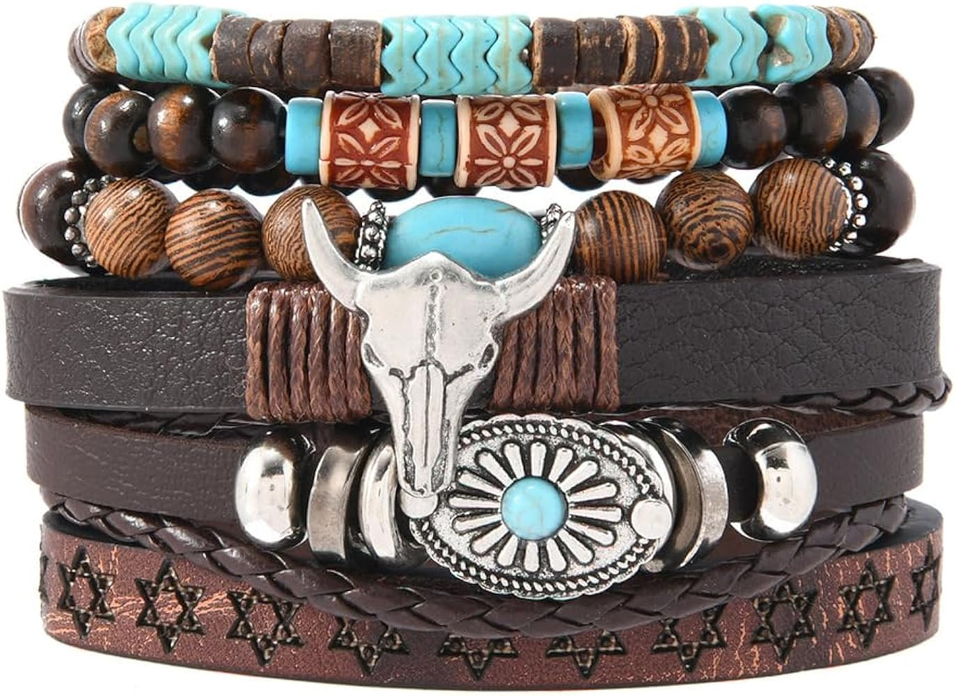 LOTSOF Western Turquoise Beaded Bracelet, Chic Stack Beaded Western Style for Country Concerts, C... | Amazon (US)