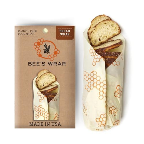 Bee's Wrap Reusable Beeswax Food Wraps Made in the USA, Eco Friendly Beeswax, Sustainable Organic Cotton Wraps, XL Bread Wrap for Homemade Bread, Honeycomb | Amazon (US)