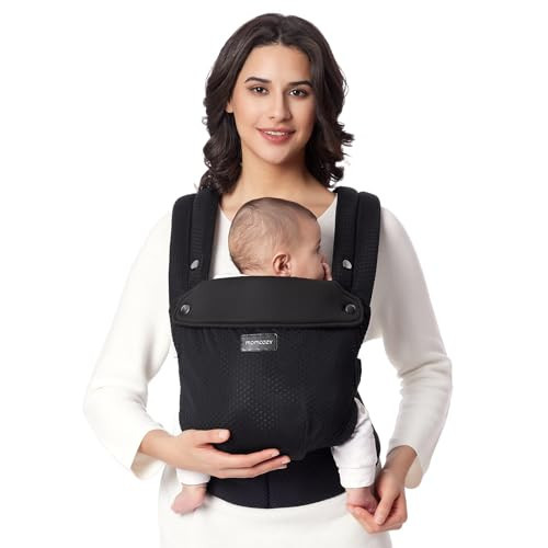 Momcozy Breathable Mesh Baby Carrier, Ergonomic and Lightweight Infant Carrier for 7-44lbs with Enhanced Lumbar Support, All Day Comfort for Hands-Free Parenting, Air Mesh-Black | Amazon (US)