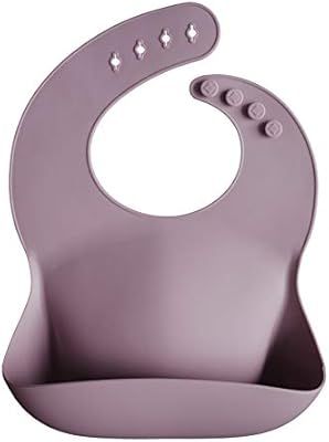 Mushie Silicone Baby Bib | Adjustable Fit Waterproof Bibs (Pale Mauve) | Amazon (US)