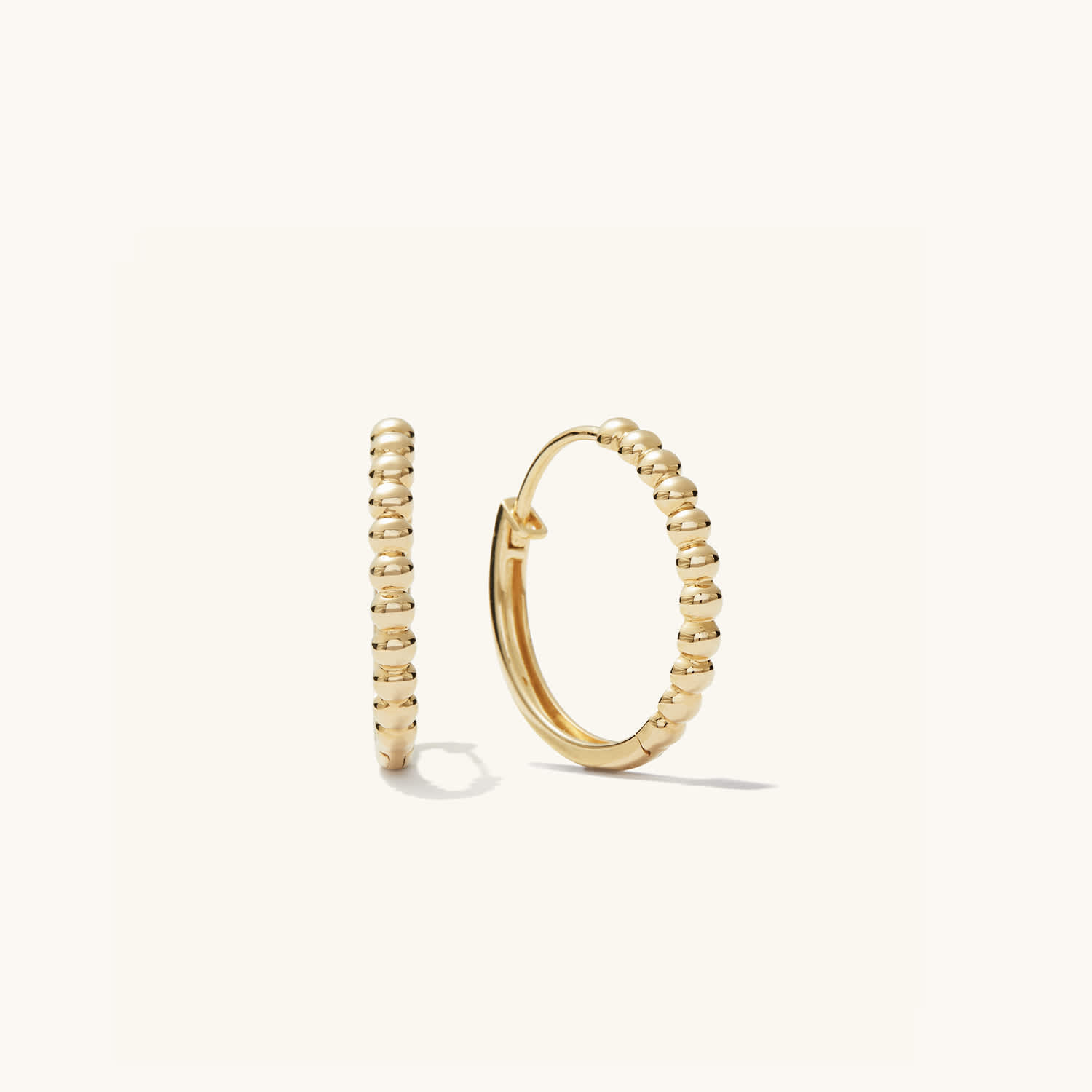 Beaded Medium Hoops | Mejuri Fine Crew