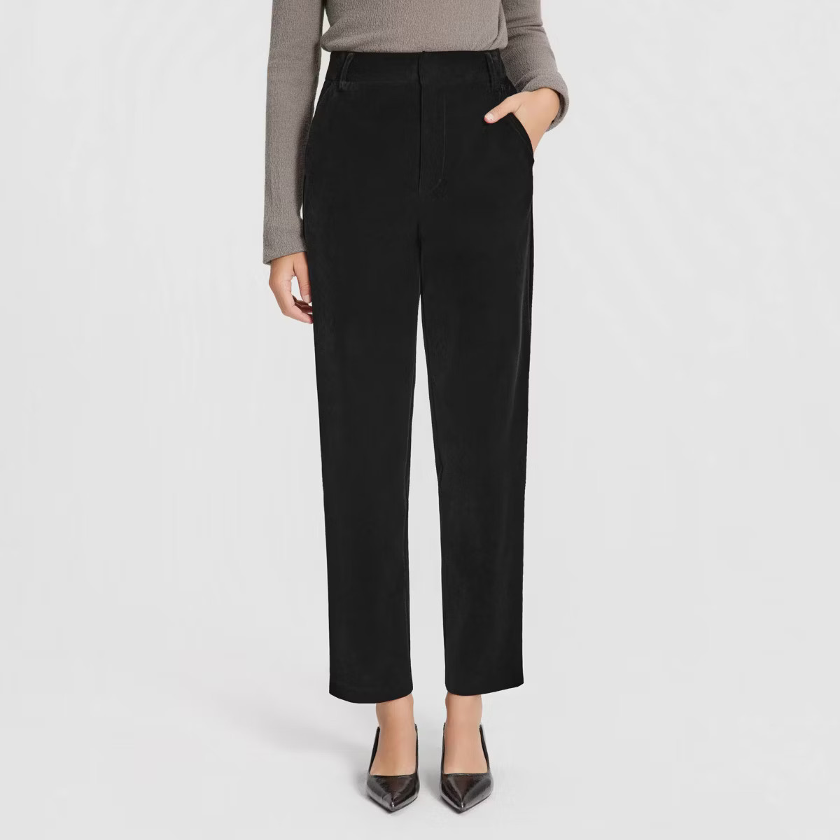 Women's Mid-Rise Velvet Tapered Trousers - A New Day™ | Target