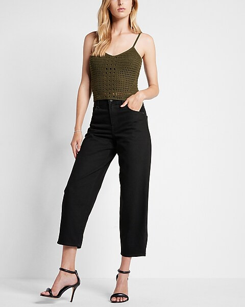 High Waisted Black Balloon Leg Jeans | Express