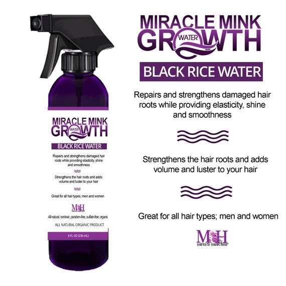 Miracle Mink Hair Black Rice Water | Etsy (US)