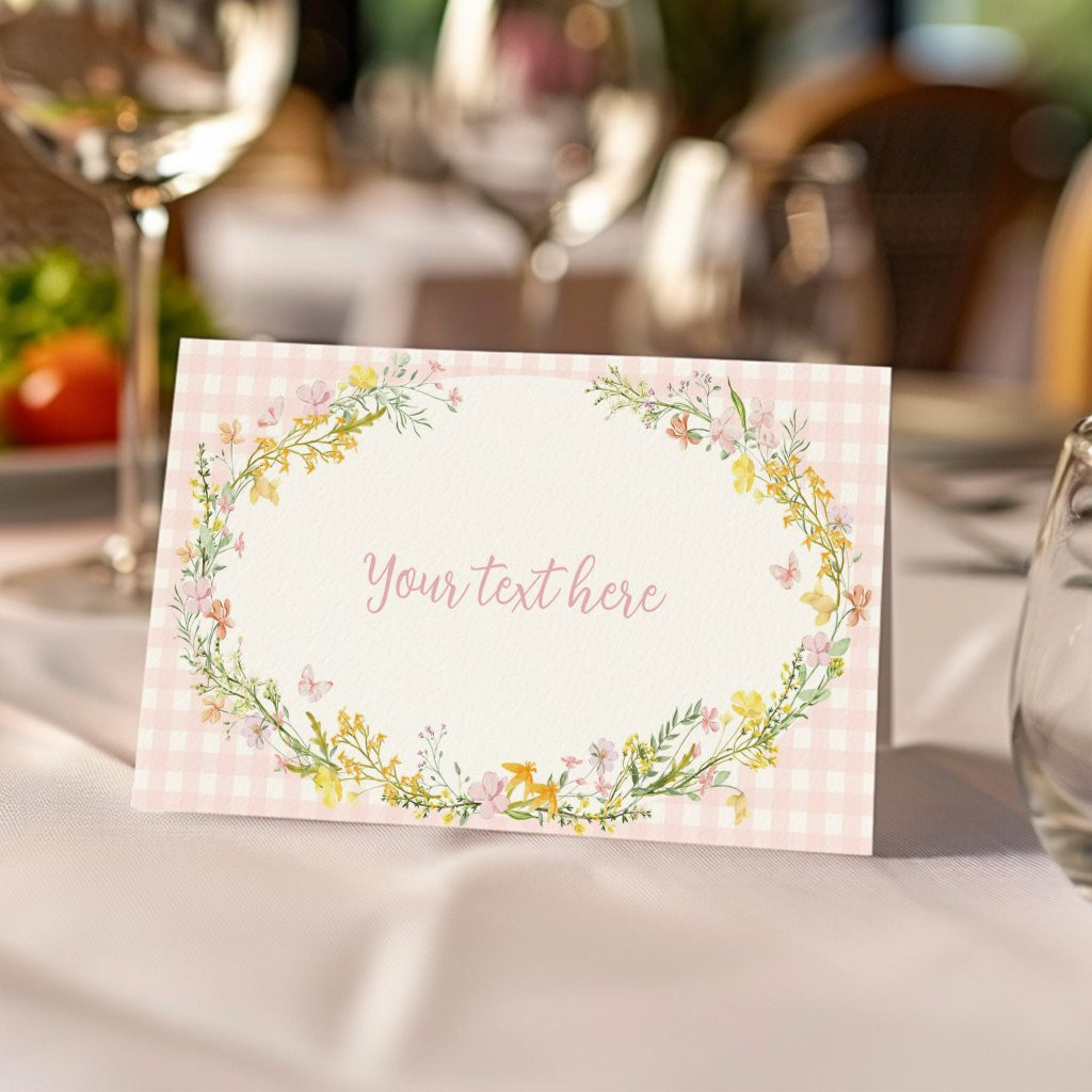 Floral Silly Goose Girl Birthday Party Food Tent Place Card | Zazzle