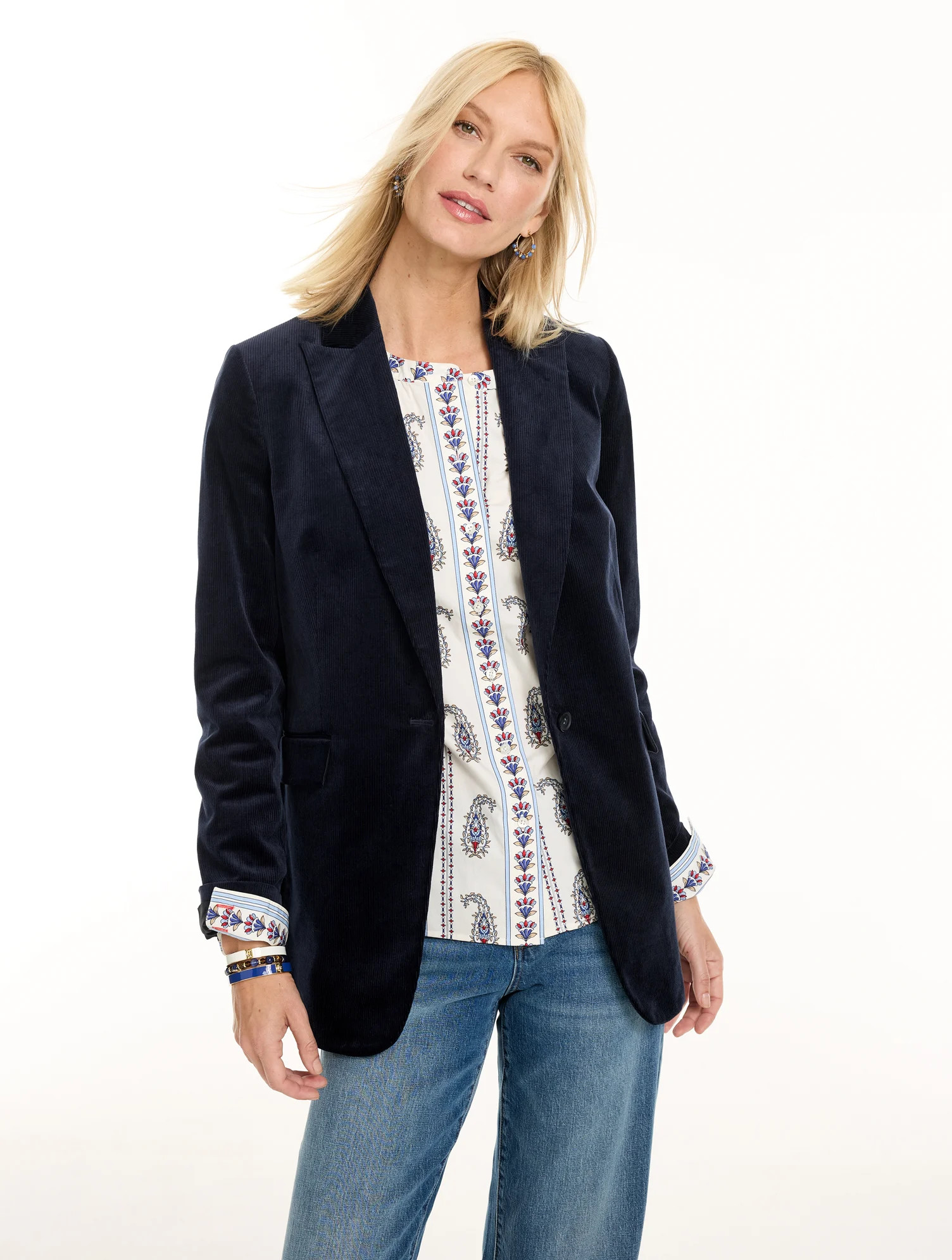 Petite - Corduroy Single Button Blazer - Caramel - 12 Talbots | Talbots