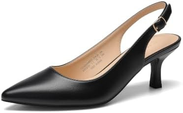 DREAM PAIRS Women's Kitten Slingback Heels Pumps | Amazon (US)