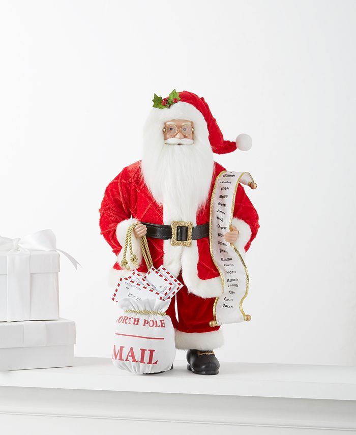Christmas Cheer 18"H Standing Santa with Bag & List, Created for Macy's | Macys (US)