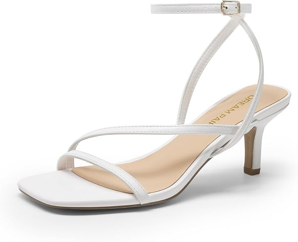 DREAM PAIRS Women's Low Kitten Heels Strappy Sandals | Amazon (US)