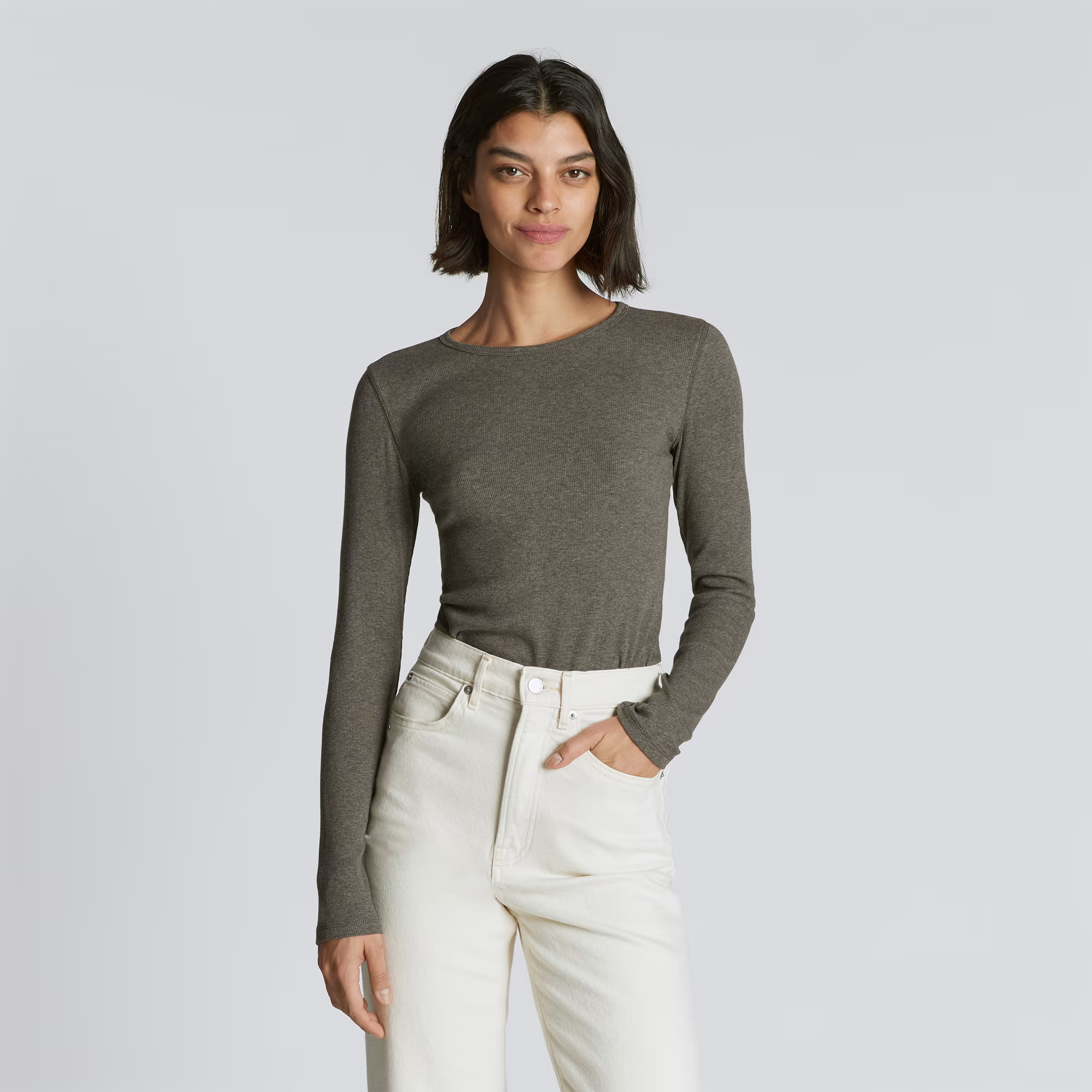 The Pima Micro-Rib Long-Sleeve Crew | Everlane