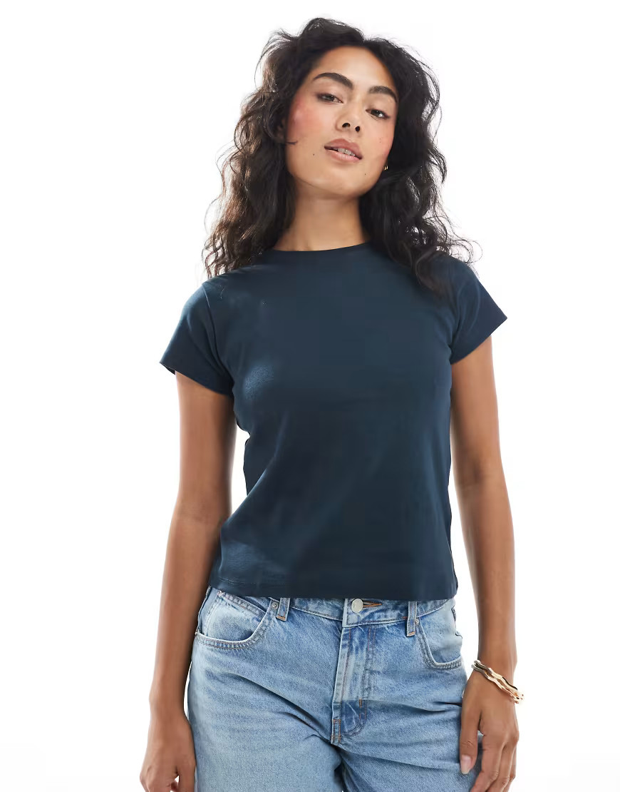 Cotton On 90's baby tee in oxford blue | ASOS (Global)