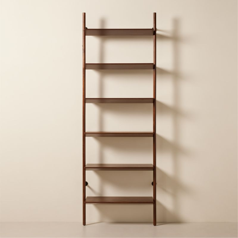 Nabla Brown Walnut Wood Wall Mount Bookcase + Reviews | CB2 | CB2