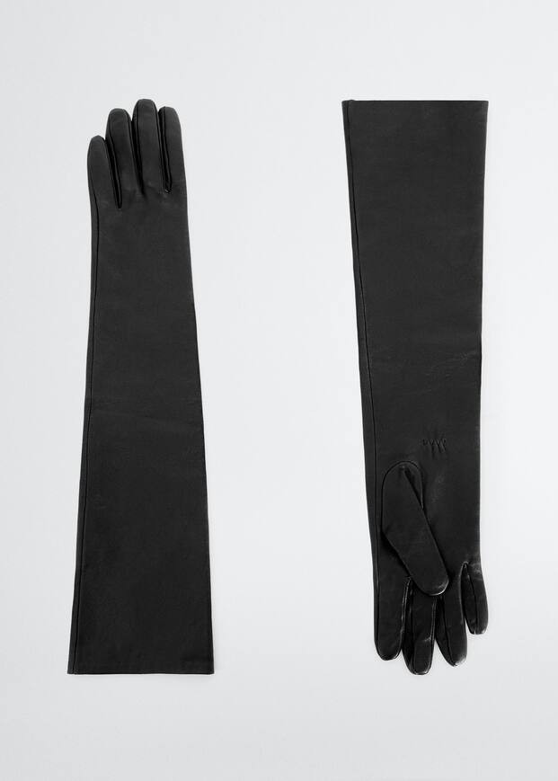 Leather long gloves -  Women | Mango United Kingdom | MANGO (UK)