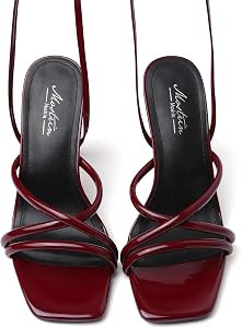 Mostrin Womens Sandals Strappy Heels for Women Lace Up Square Open Toe Heels Tie Up High Heeled S... | Amazon (US)