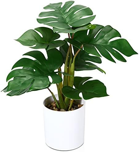 Kazeila Fake Monstera Plant Artificial Tropical Split Leaf Plant Faux Desk Plant for Indoor Decorati | Amazon (US)