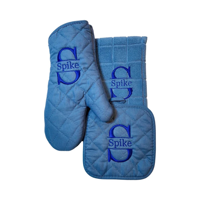 Personalized Kitchen Set, Oven Mitt Pot Holder Kitchen Towel Set, Personalized Embroidered, Mothe... | Etsy (US)