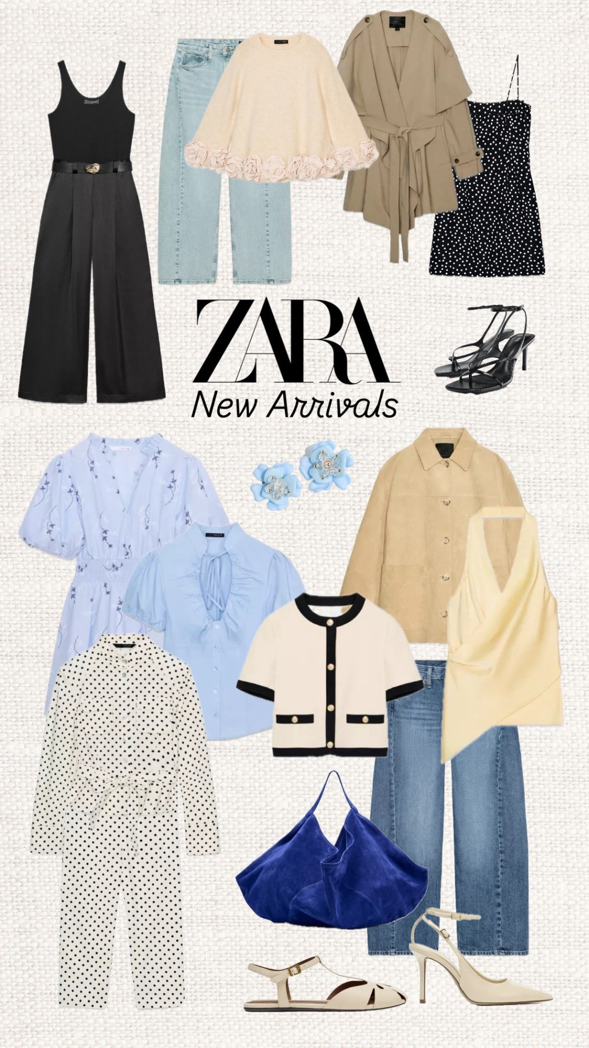 ZARA just dropped some very good pieces and these are the ones I would try-on! 🤍 



Keywords: zara new arrivals, black jumpsuit, belted jumpsuit, straight leg jeans, light wash denim, cream knit sweater, polka dot dress, polka dot blouse, blue mini dress, blue blouse, camel jacket, trench coat, suede blue bag, cream heels, strappy black heels, neutral outfit, spring outfit ideas, chic everyday outfits, elevated basics, minimalist style.

#LTKSeasonal #LTKWorkwear #LTKTravel