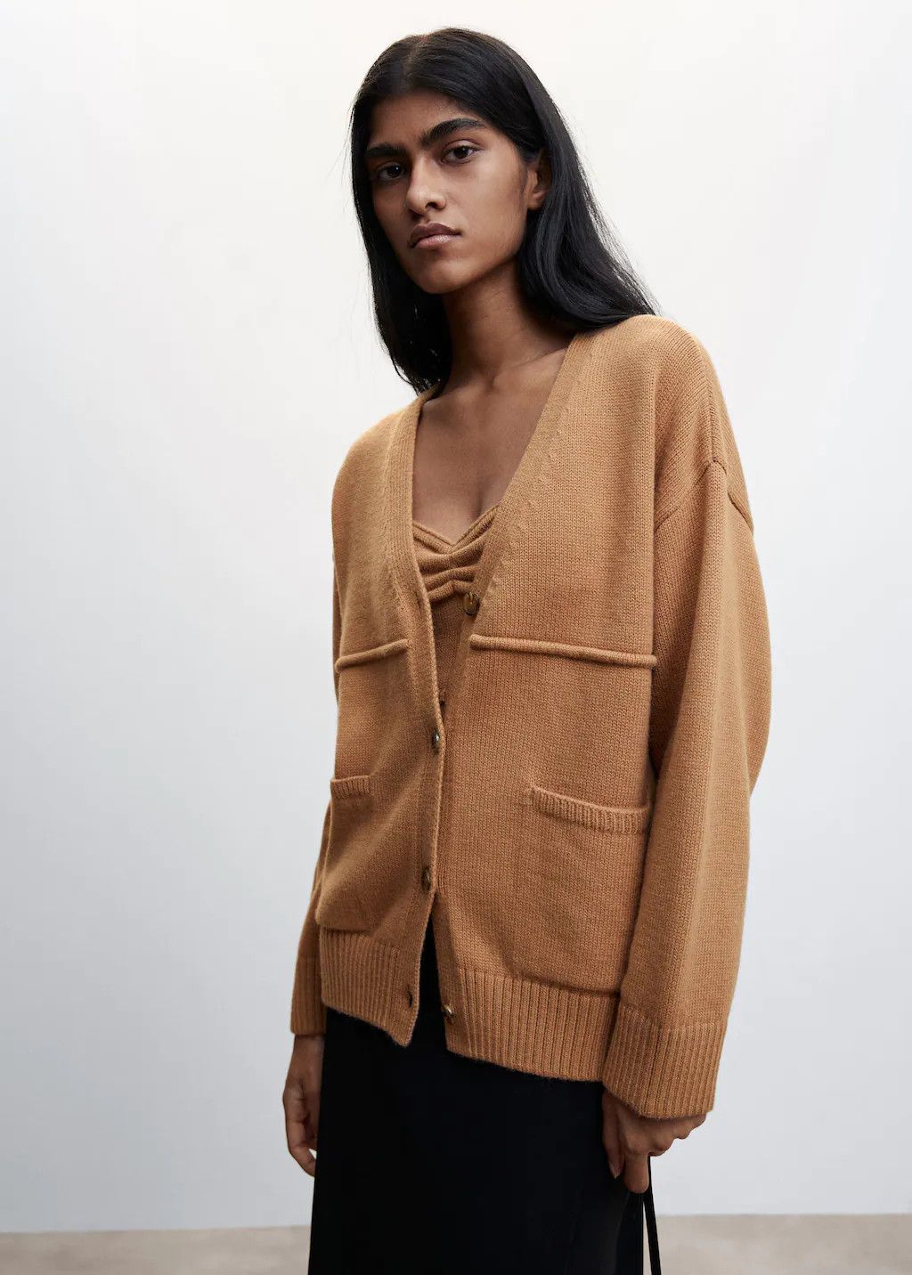 Pocket knit cardigan | Tan Cardigan | Tan Sweater Sweaters | Spring Outfits 2023 | MANGO (US)
