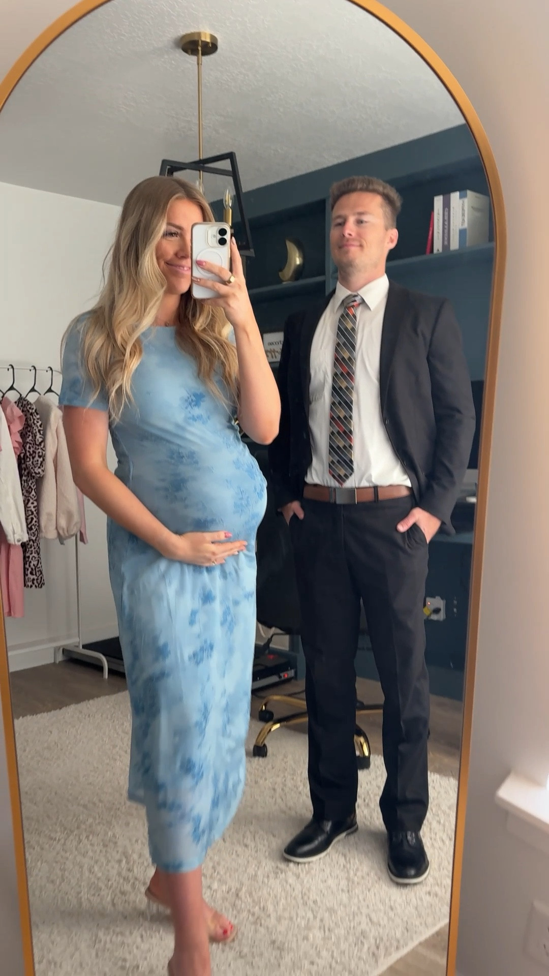 baby was pushing so hard on my belly while taking this omg 

my dress: wearing usual M, bump friendly but not maternity!
my heels: true to size & comfortable
His shoes: true to size 

couples church outfit | couples wedding outfit | bump friendly dress | pregnant | amazon fashion | clear heels | men’s shoes 

#LTKBump #LTKWedding