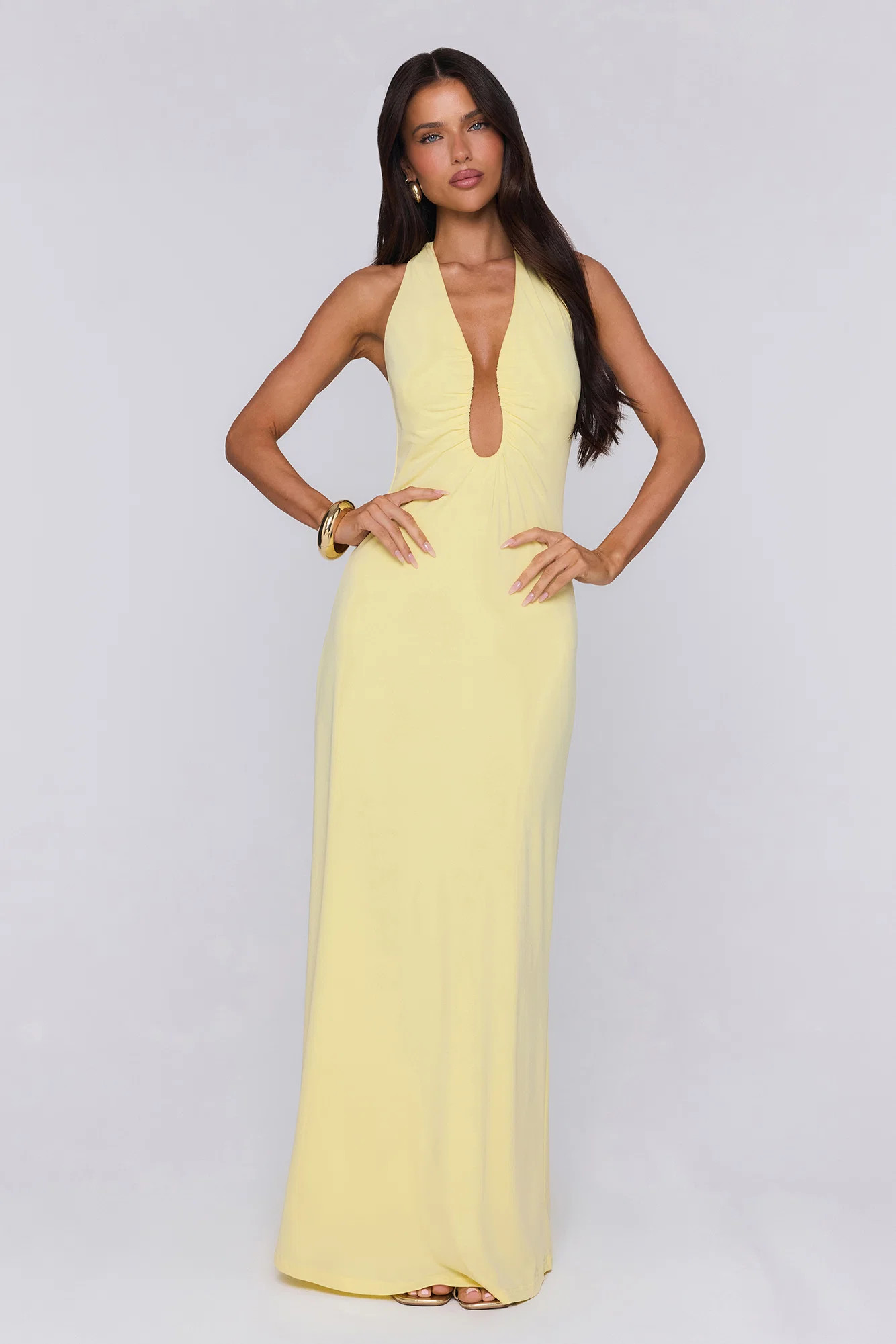 Style Protocol Halter Maxi Dress Yellow | Hello Molly (US)