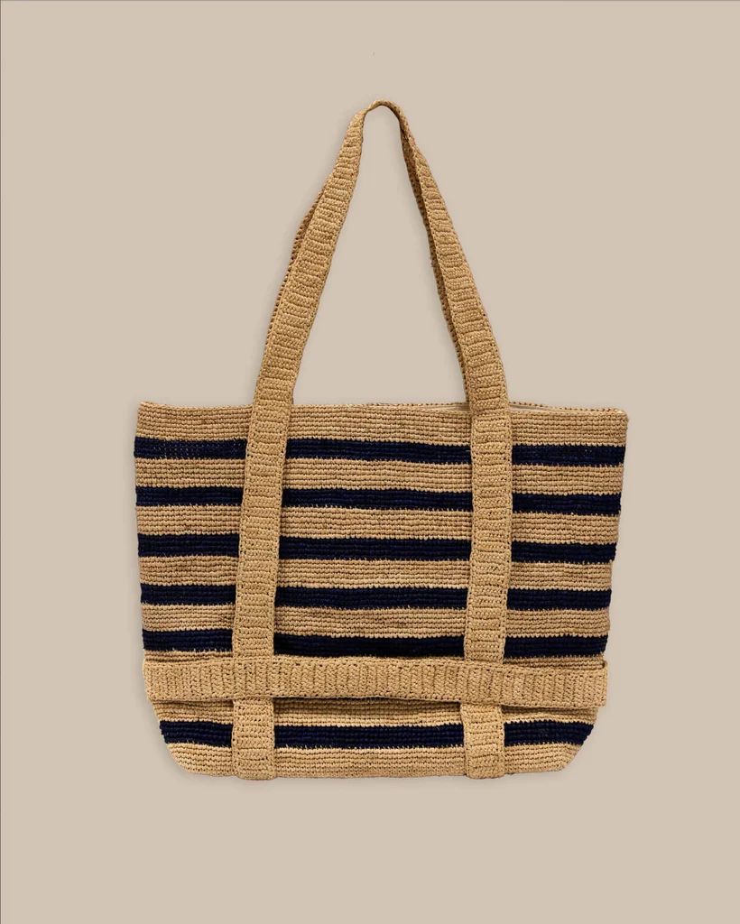 Striped Straw Hat Carrier Beach Tote | Southern Tide
