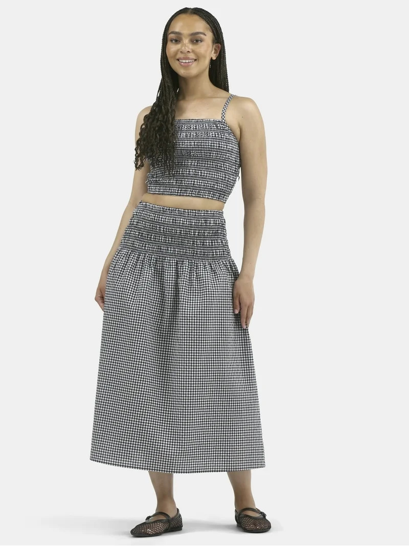 No Boundaries Smocked Cami Top and Maxi Skirt Set, 2-Piece, Women's | Walmart (US)