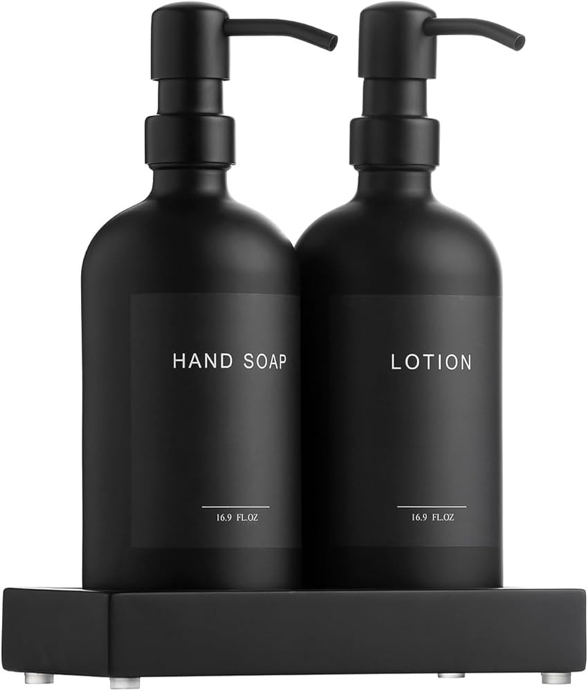 Glass Soap Dispenser with Pump and Concrete Tray | Vintage Soap Dispenser Bathroom and Kitchen Se... | Amazon (CA)