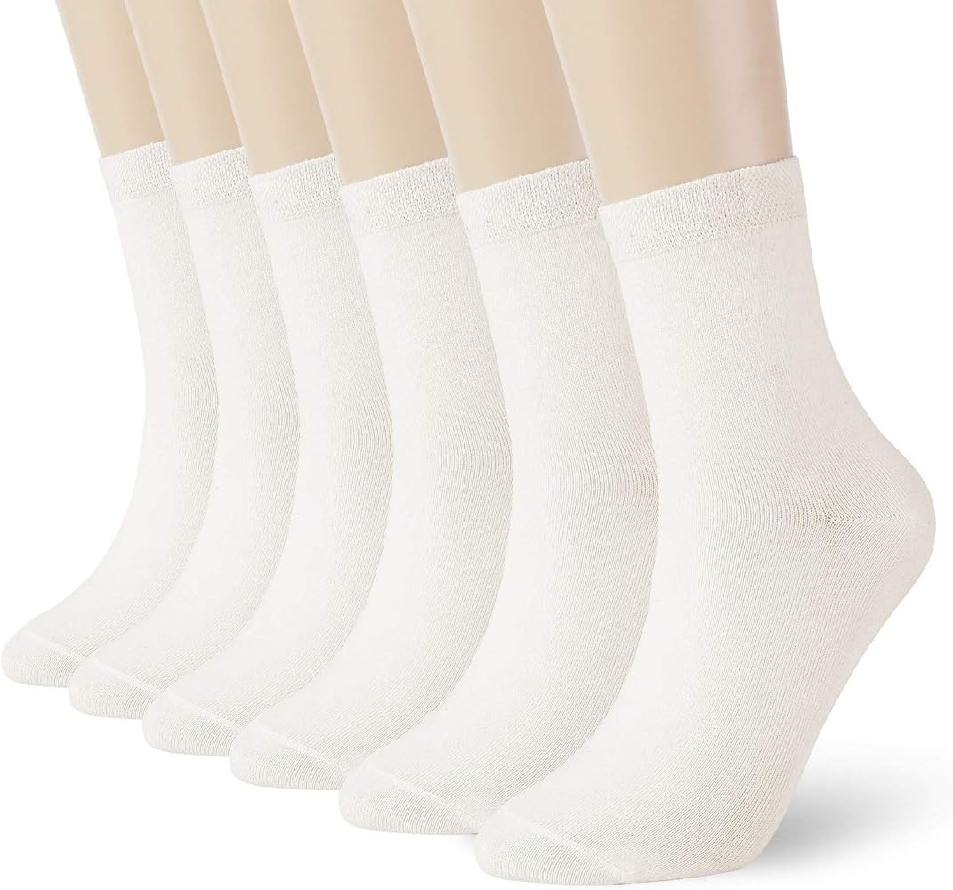 MIUMOY Men Women Casual Socks,Calf Cotton Socks,High Ankle Socks, Suitable for Dress,6 Pack Grey ... | Amazon (US)