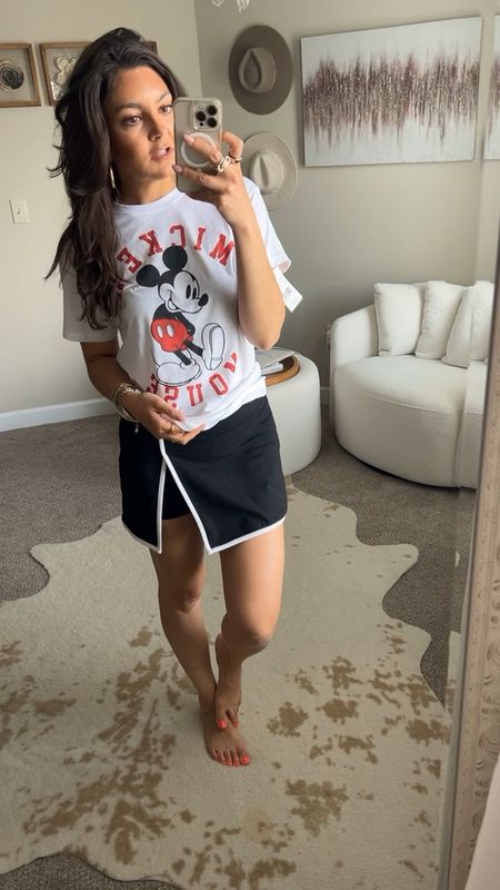 Target Tuesday. Disney fashion. Mickey Mouse t-shirt. T-shirt is a small. Skort is an xs