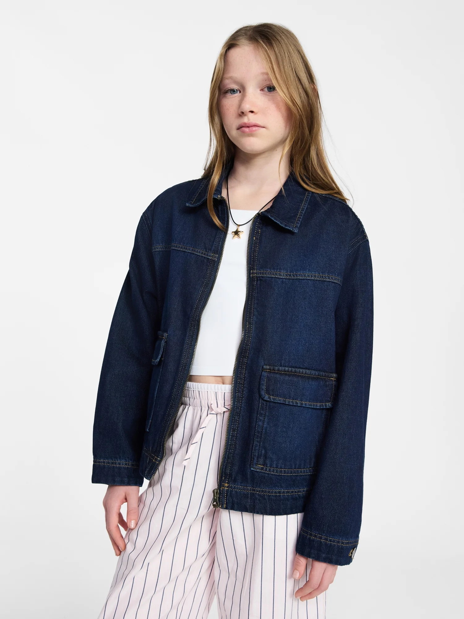 Weekend Academy Girls Dad Jacket, Sizes 4-18 | Walmart (US)
